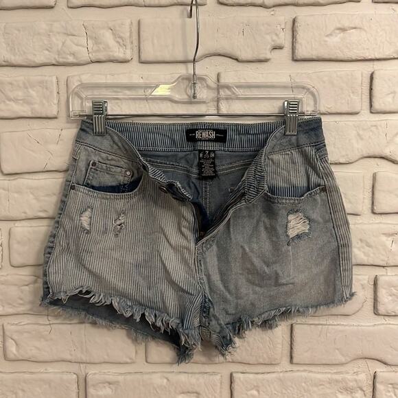 Rewash distressed vertical stripe denim shorts size 7/28 - Picture 6 of 10
